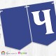 Поздравителен надпис от картонени флагчета "Честит рожден ден" тъмно син с бели букви Надпис от картонени флагчета "Честит рожден ден" тъмно син с бели букви