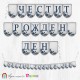 Банер - Поздравителен надпис "Честит Рожден Ден" в сребристи цветове с тъмно сини цветя Банер - Поздравителен надпис "Честит Рожден Ден" в сребристи цветове с тъмно сини цветя