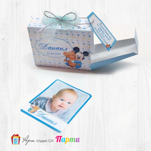 Мини магнитче с кутийка - 004- Мики Маус - Бебе