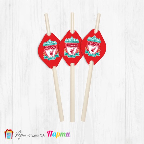 Парти сламки - пакет 12 бр. - ФК Ливърпул - 01