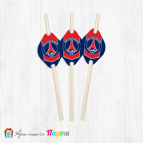 Парти сламки - пакет 12 бр. - ФК Париж Сен Жермен - 01