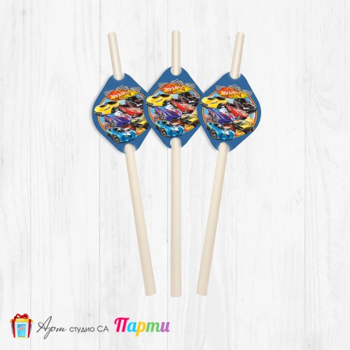 Парти сламки - пакет 12 бр. - Хот уелс - 01