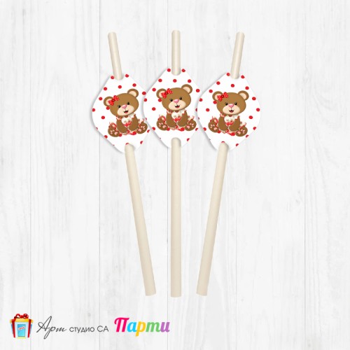 Парти сламки - пакет 12 бр. - Мецанка - 01