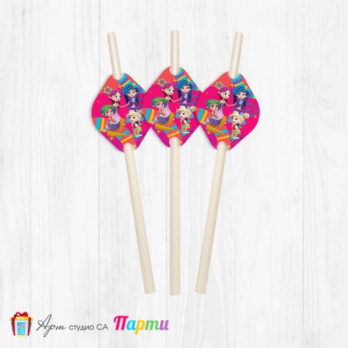 Парти сламки - пакет 12 бр. - Малките феи - 01