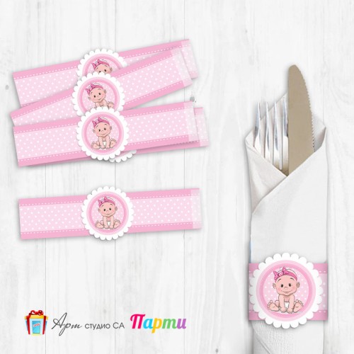 Ринг за салфетка с декорация - Бебка - 01 Ринг за салфетка с декорация - Бебка - 01