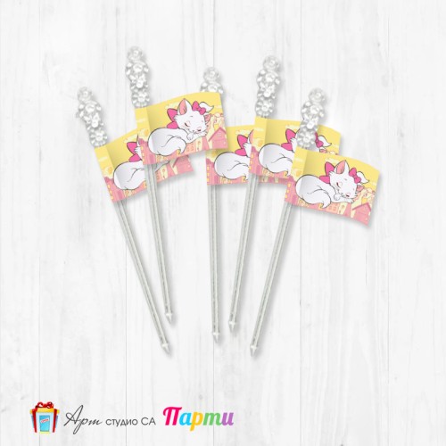 Топерчета за декорация, кристал - пакет 12 броя - Аристокотката Мари - 02