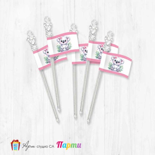 Топерчета за декорация, кристал - пакет 12 броя - Коала - 2 Топерчета за декорация, кристал - пакет 12 броя - Коала - 2