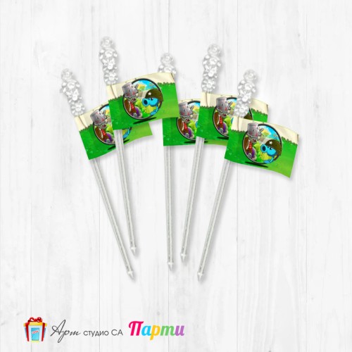 Топерчета за декорация, кристал - пакет 12 броя - Зомбита и растения - 01