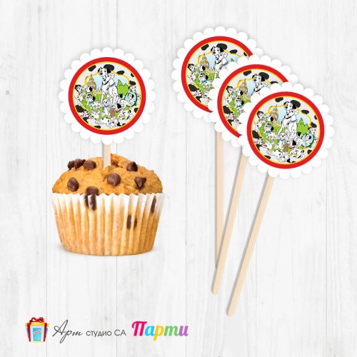 Топери за мъфини - пакет 6 бр. - Сто и един далматинци - 01