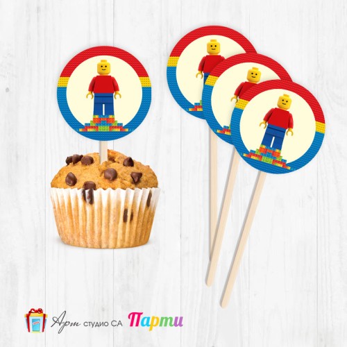 Топери за мъфини - пакет 6 бр. - Лего - 01 Топери за мъфини - пакет 6 бр. - Лего - 01