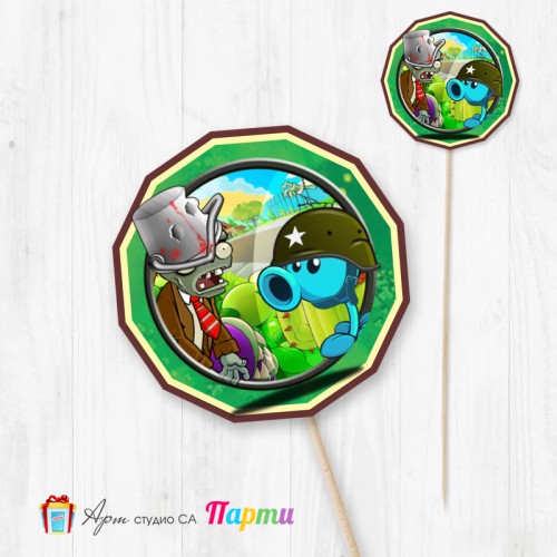 Топер за декорация - Зомбита и растения -1