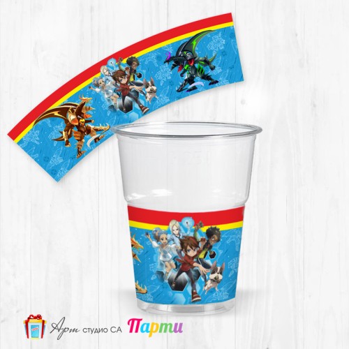 Парти чашки  - пакет 12 броя - Бакуган - 01