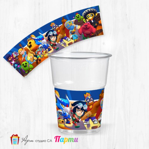 Парти чашки  - пакет 12 броя -  Брол Старс - Brawl stars - 01