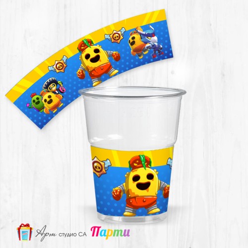 Парти чашки  - пакет 12 броя -  Брол Старс - Brawl stars - 02