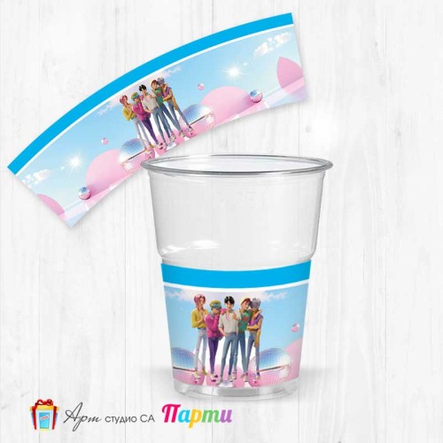 Парти чашки  - пакет 12 броя - Саджа Бойс - Saja Boys - KPop Demon Hunters - 01