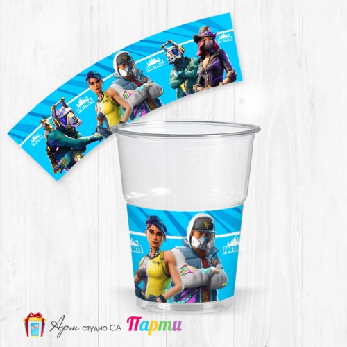 Парти чашки  - пакет 12 броя -  Фортнайт - 01