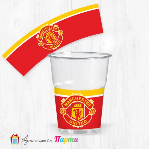 Парти чашки  - пакет 12 броя - ФК Манчестър Юнайтед - 01