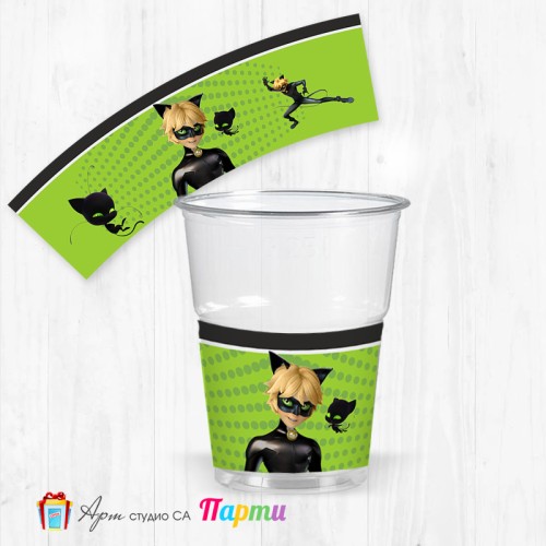Парти чашки  - пакет 12 броя - Калинка и черният котарак - Черният котарак - 01