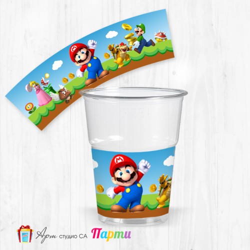 Парти чашки - пакет 12 броя - Супер Марио - 01 Парти чашки - пакет 12 броя - Супер Марио - 01