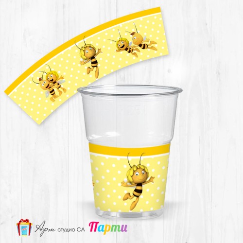 Парти чашки  - пакет 12 броя - Пчеличката Мая - 01