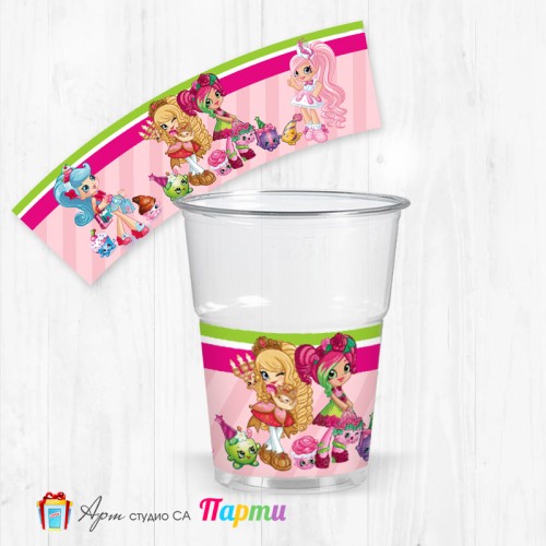 Парти чашки  - пакет 12 броя -  Шопкинс - 01