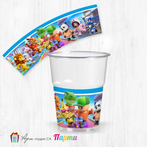 Парти чашки  - пакет 12 броя - Стъмбъл Гайс - Stumble guys - 01