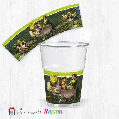Парти чашки  - пакет 12 броя - Шрек - 01