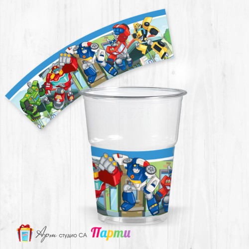 Парти чашки  - пакет 12 броя - Трансформърс - 01
