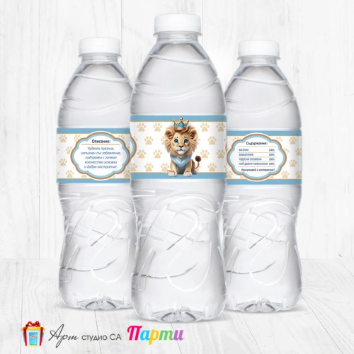 Комплект етикети за бутилка - 12 броя - Лъвче Принц - 01