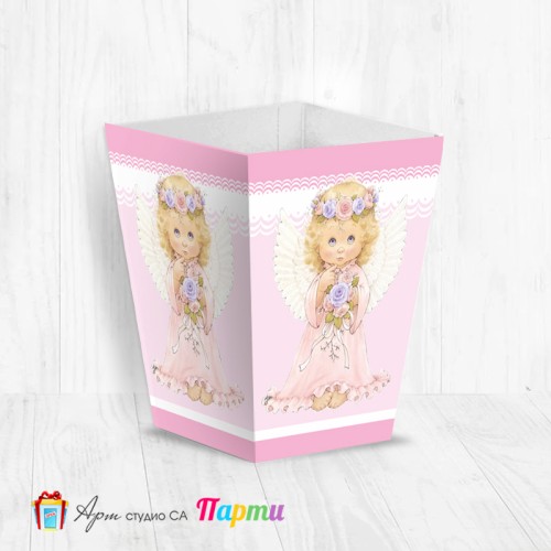 Кутия за пуканки - Ангелче с цветя - 02
