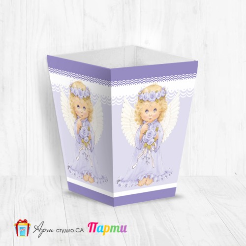 Кутия за пуканки - Ангелче с цветя - 03