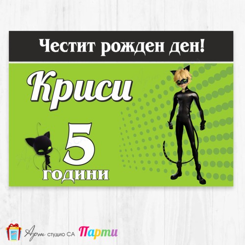 Персонализиран фотоплакат - 229 - Калинка и черният котарак  >  Черният котарак