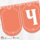 Поздравителен надпис "Честит Рожден Ден" от заоблени флагчета в потокалов цвят с орнамент в бяло и бели букви Поздравителен надпис "Честит Рожден Ден" от заоблени флагчета в потокалов цвят с орнамент в бяло и бели букви