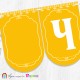 Поздравителен надпис "Честит Рожден Ден" от заоблени флагчета с орнамент в жълт цвят Поздравителен надпис "Честит Рожден Ден" от заоблени флагчета с орнамент в жълт цвят