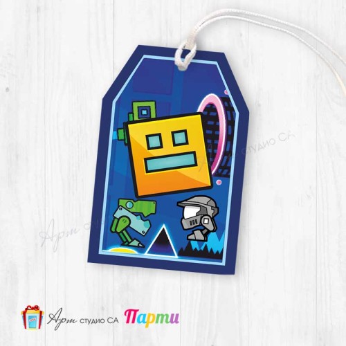 Таг за декорация - пакет 6 бр. - 426 - Геометри Даш - Geometry Dash - 01