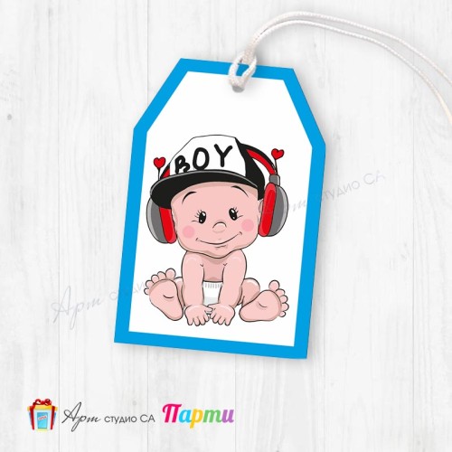 Таг за декорация - пакет 6 бр. -  043 -  Бебе "Baby Boy"