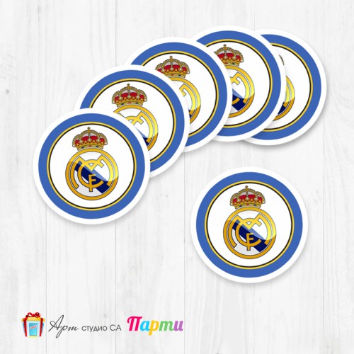 Елементи за декорация - Кръг - пакет 12 бр. - ФК Реал Мадрид - 01