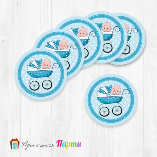 Елементи за декорация - Кръг - пакет 12 бр. - 057- Бебчо