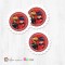 Елементи за декорация - Къдрав кръг - пакет 12 бр. - 071 - Калинка и черният котарак